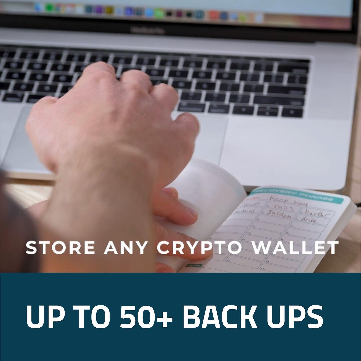 Shieldfolio Stonebook Cryptocurrency Seed Phrase Storage Notebook