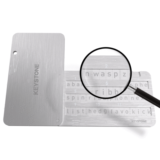 Keystone Tablet - Indestructible Steel Crypto Cold Storage Seed Backup