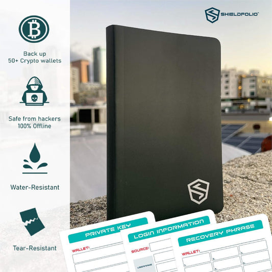 Shieldfolio Stonebook Cryptocurrency Seed Phrase Storage Notebook