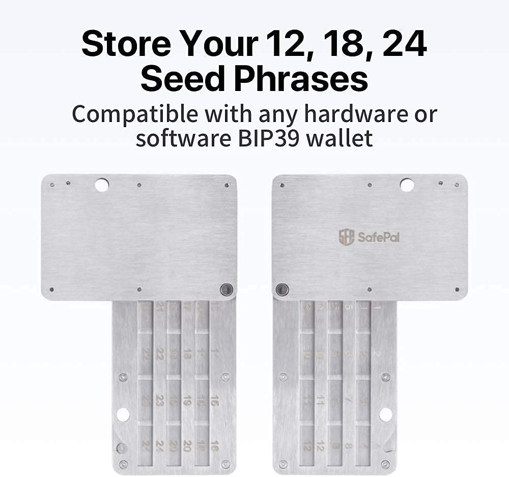 SafePal Cypher - Crypto Steel Seed Backup, Mnemonic Metal Storage